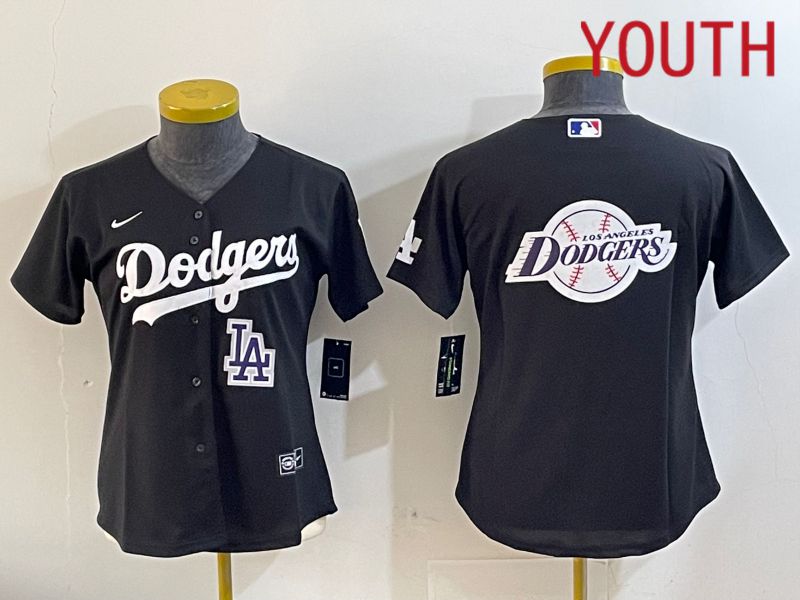 Youth Los Angeles Dodgers Blank Black Game 2024 Nike MLB Jersey style 11219